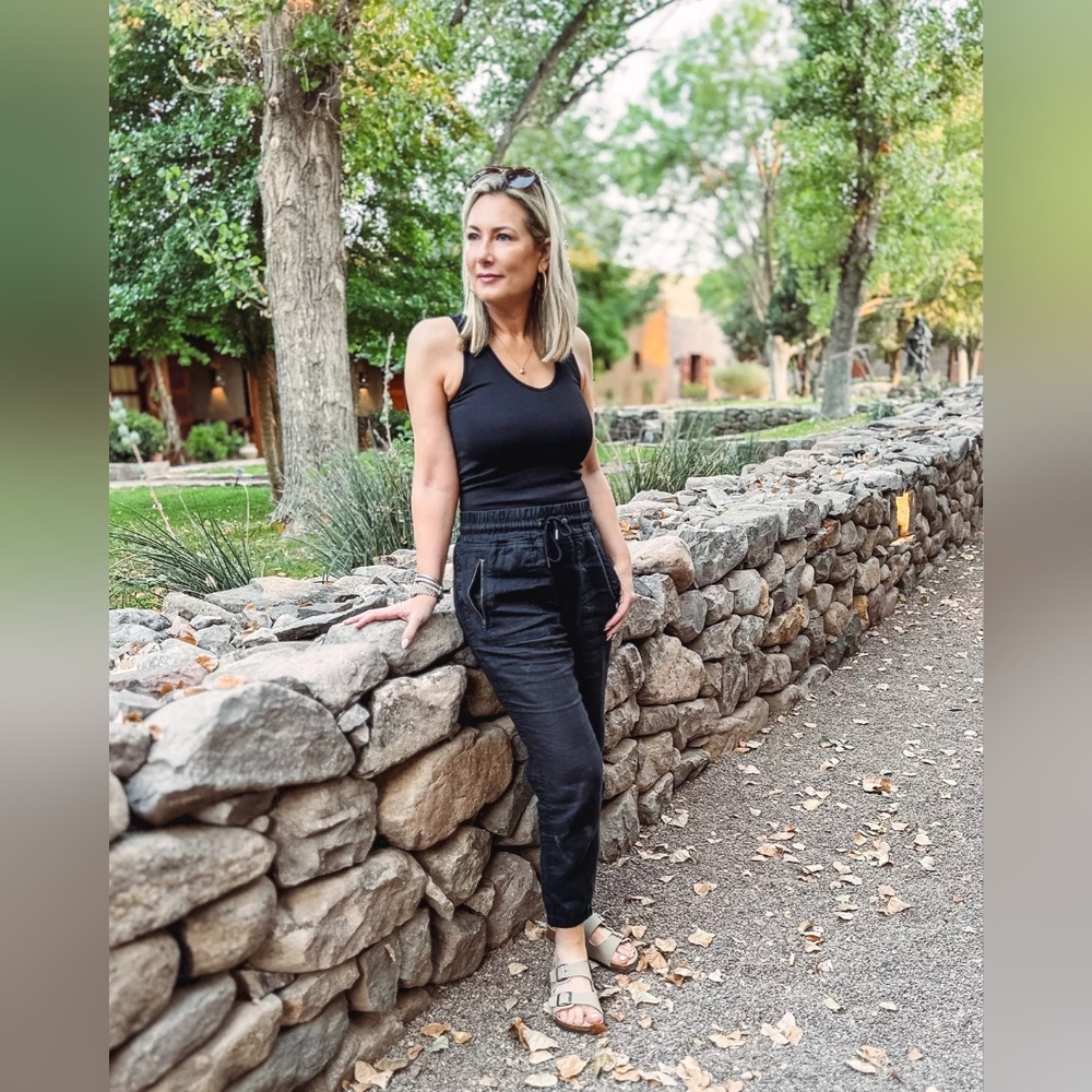 Athleta Cabo Linen Jogger Black Size 10